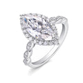 Large Marquise Moissanite Ring, 7x14mm | 925 Sterling Silver — product view