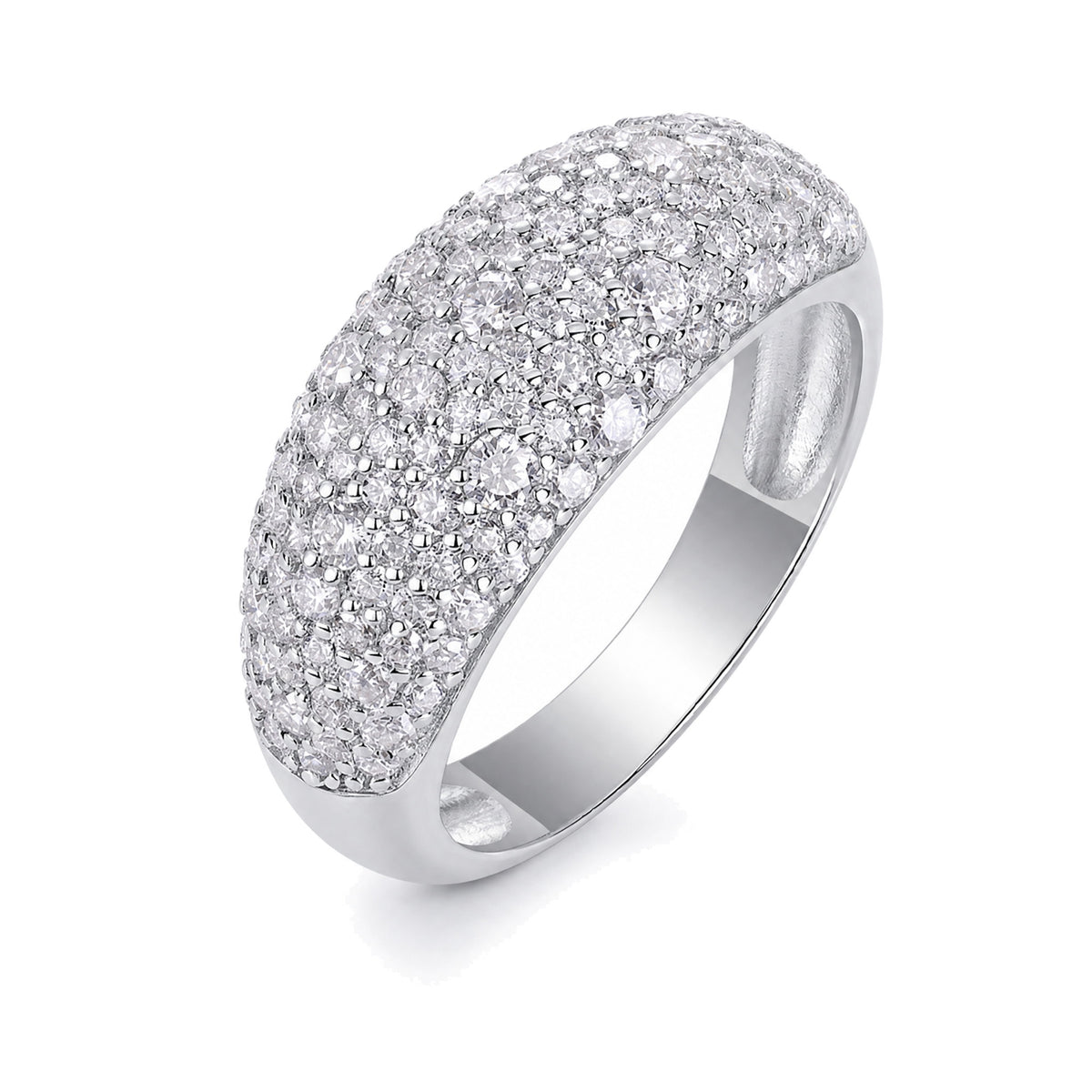 Wide Pave Moissanite Band | 925 Sterling Silver — product view