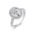 Statement Oval Moissanite Ring, 4ct | 925 Sterling Silver — product view