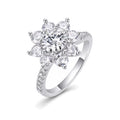 Sunflower Moissanite Ring, 1ct | 925 Sterling Silver — product view