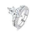 Double-Row Marquise Moissanite Ring, 3ct | 925 Silver — product view