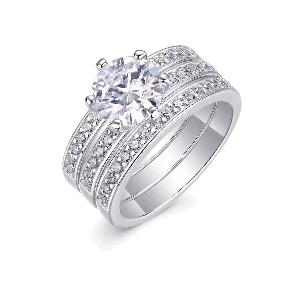Closed-Band Moissanite Ring, 2ct | 925 Sterling Silver — product view
