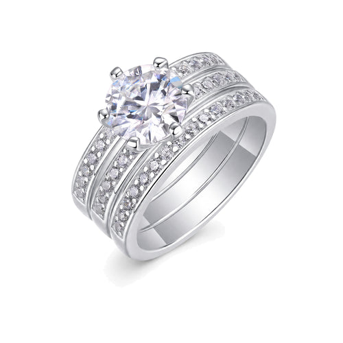 Closed-Band Moissanite Ring, 2ct | 925 Sterling Silver — product view