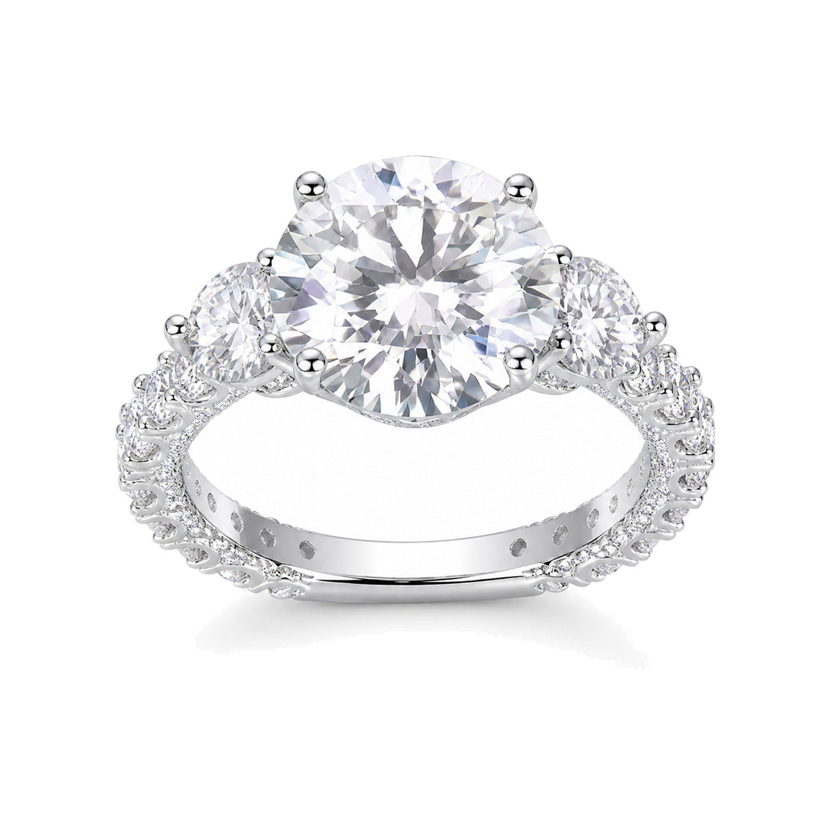 Five-Carat Moissanite Ring, 11mm | 925 Sterling Silver — product view