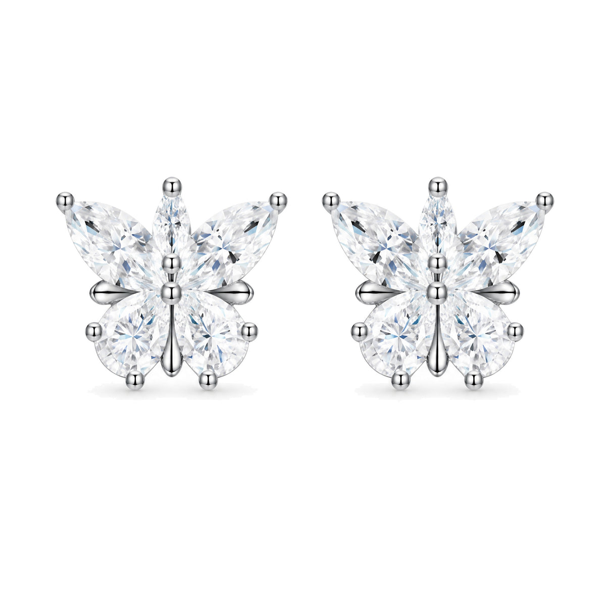 Marquise Butterfly Moissanite Studs | 925 Silver — product view