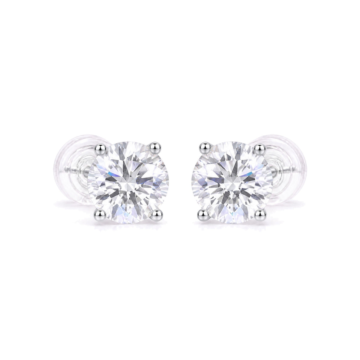 Six-Prong Moissanite Studs | 925 Sterling Silver — product view