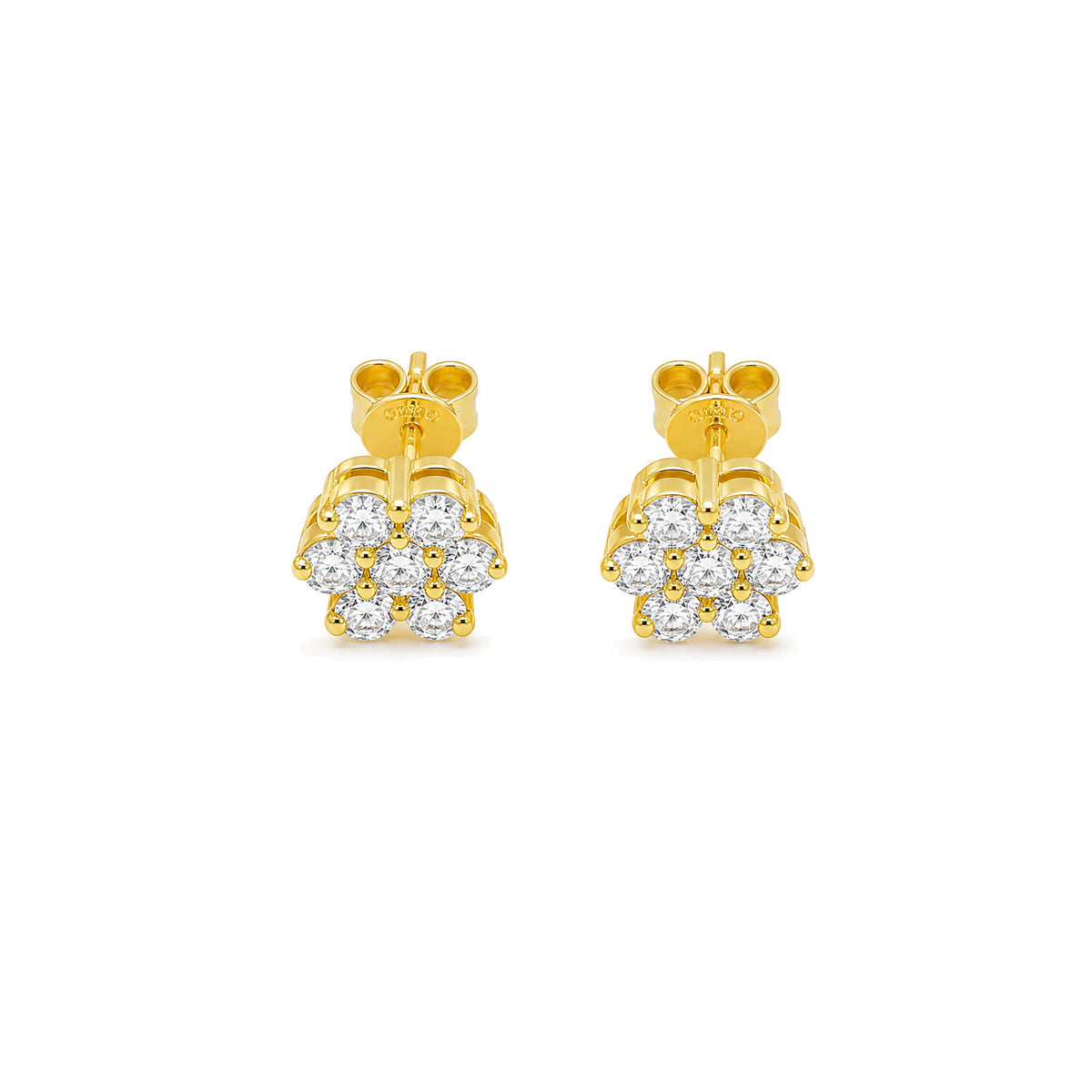 Petite Moissanite Studs, 18K Gold Plated | 925 Silver — product view