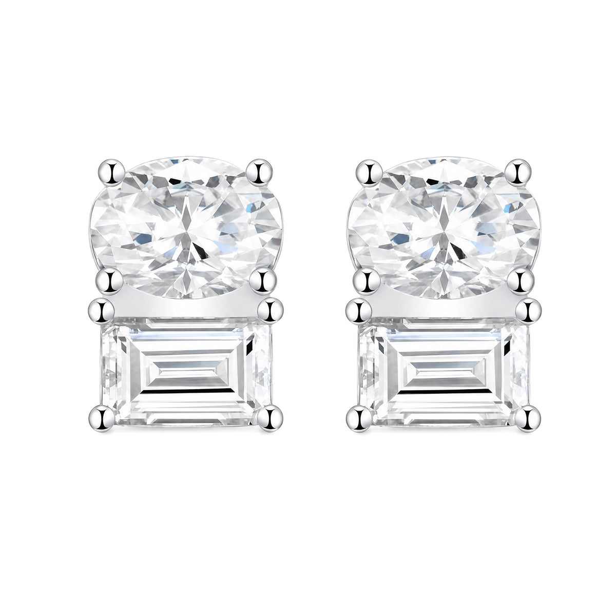 Minimal Moissanite Stud Earrings | 925 Sterling Silver — product view