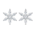 Marquise Snowflake Moissanite Studs | 925 Silver — product view
