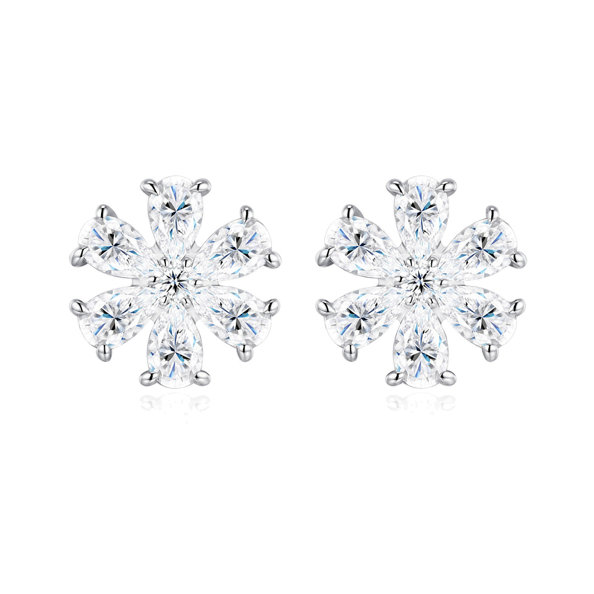 Cherry Blossom Moissanite Studs | 925 Sterling Silver — product view