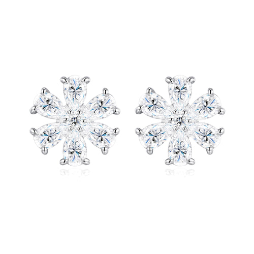 Cherry Blossom Moissanite Studs | 925 Sterling Silver — product view