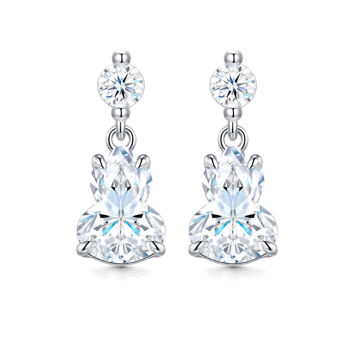 Gourd Motif Moissanite Studs | 925 Sterling Silver — product view