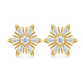 Snowflake Cluster Moissanite Studs | 18K Gold Plated — product view