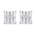 Ribbon-Bow Flower Moissanite Studs | 925 Silver — product view
