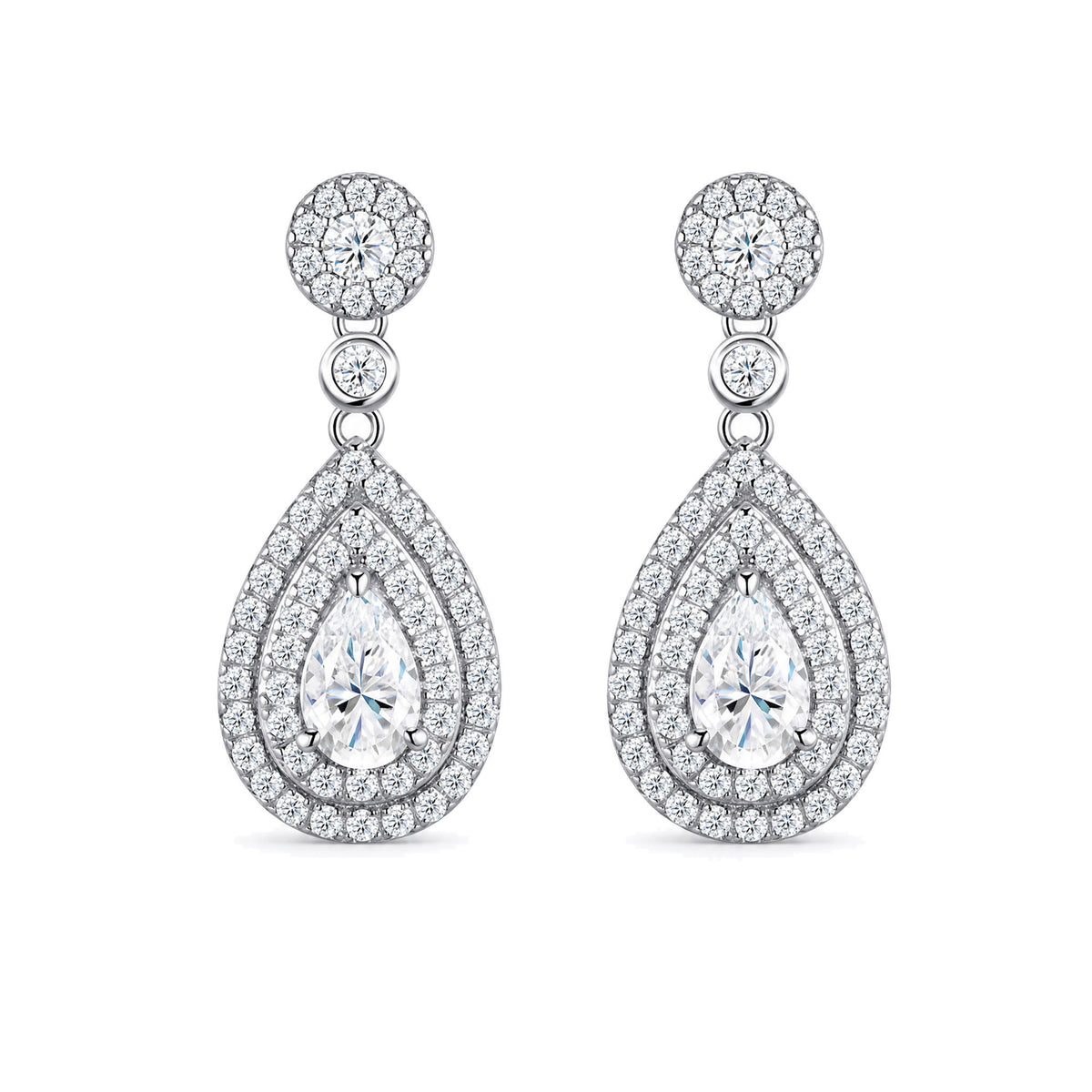 Statement Cluster Moissanite Studs | 925 Sterling Silver — product view