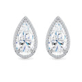 Pear Solitaire Moissanite Studs, 2.5ct | 925 Silver — product view