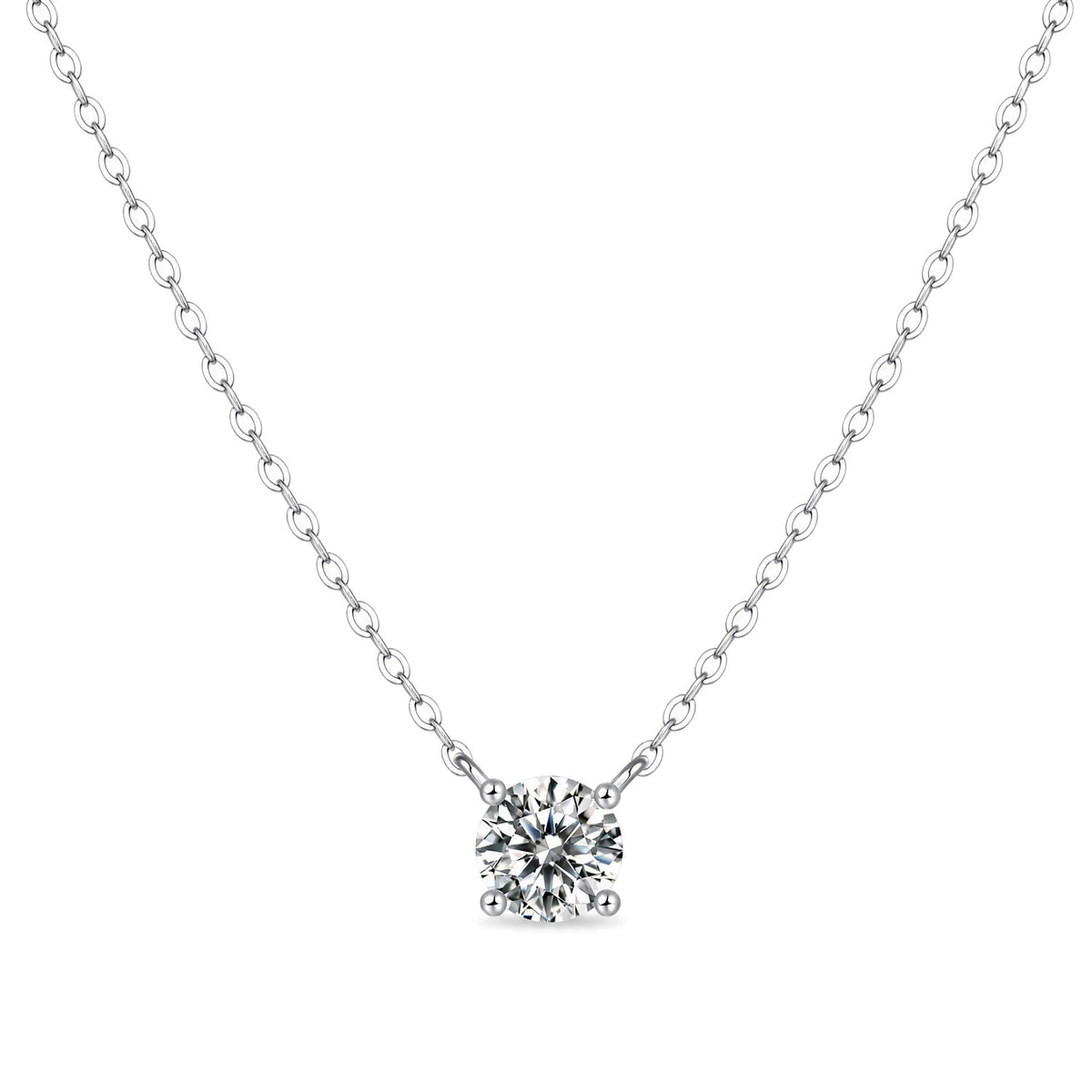 Four-Prong Moissanite Pendant | 925 Silver — product view