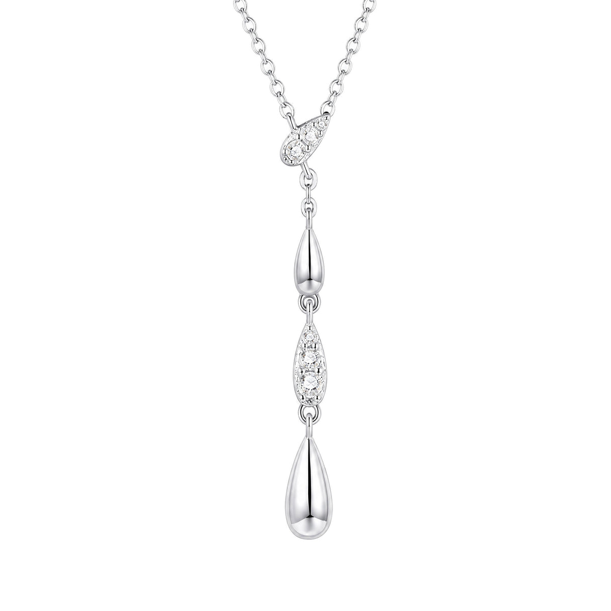 Teardrop Tassel Moissanite Necklace | 925 Silver — product view