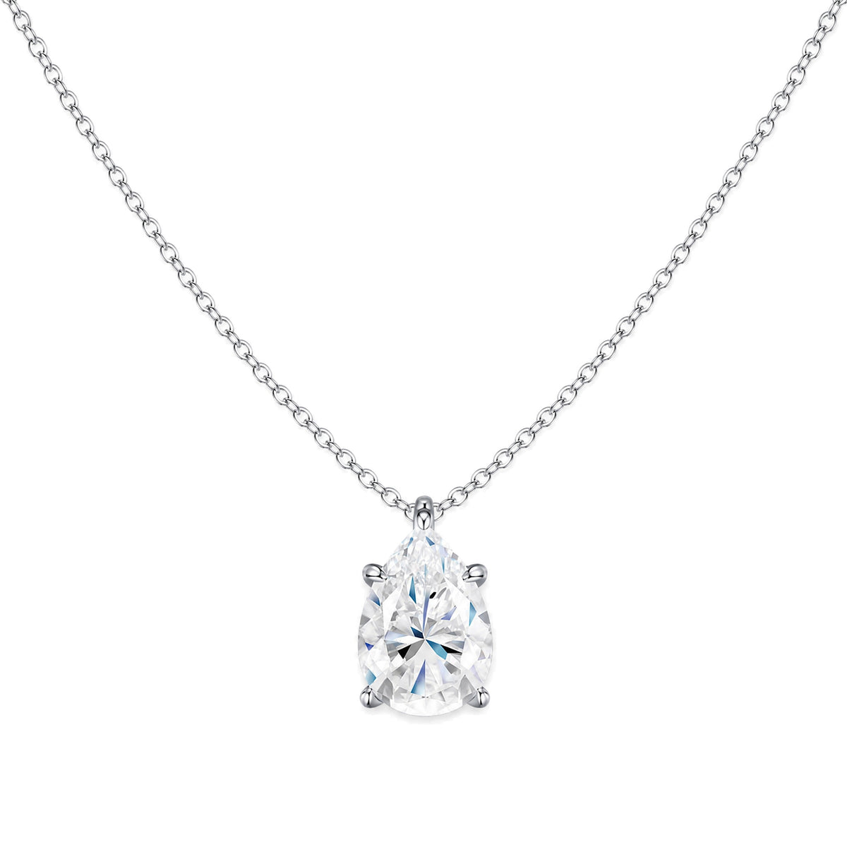 Pear Moissanite Necklace, 2.5ct | 925 Sterling Silver — product view