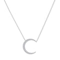 Crescent Moon Moissanite Necklace | 925 Sterling Silver — product view