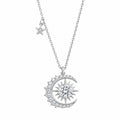 Sun & Moon Moissanite Necklace, 1ct | 925 Silver — product view