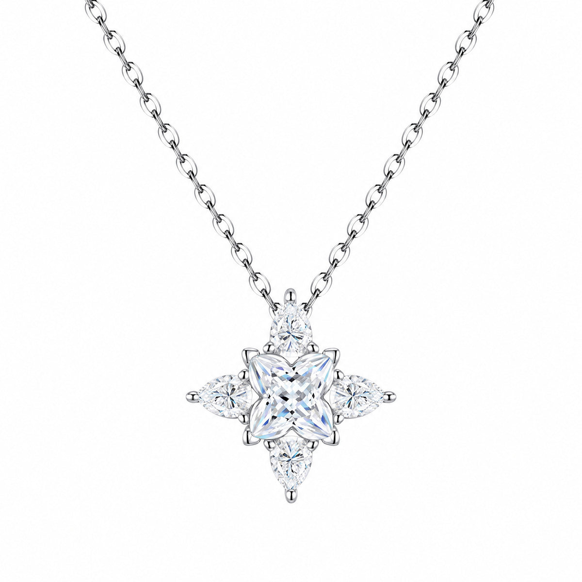 Star Moissanite Necklace | 925 Sterling Silver — product view