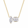 Octagon-Cut Moissanite Necklace, 6×8mm | 925 Silver, 18K Gold Plated — product view