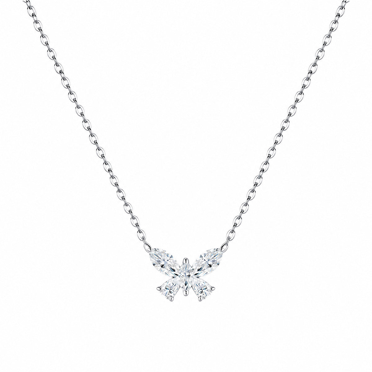 Butterfly Moissanite Necklace | 925 Silver — product view