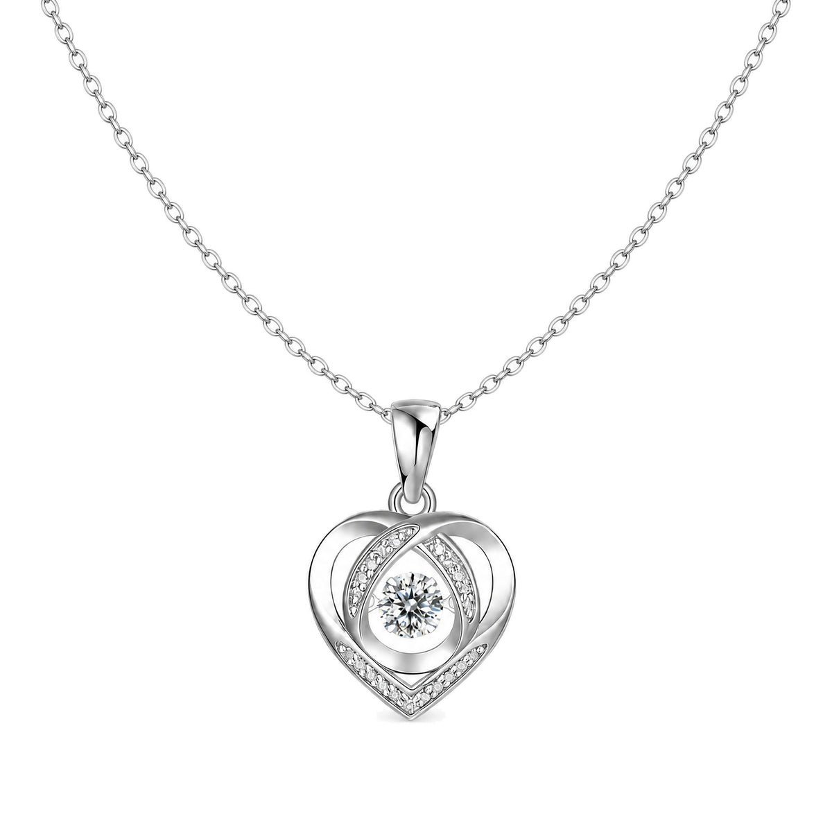 Round Moissanite Pendant Necklace | 925 Sterling Silver — product view