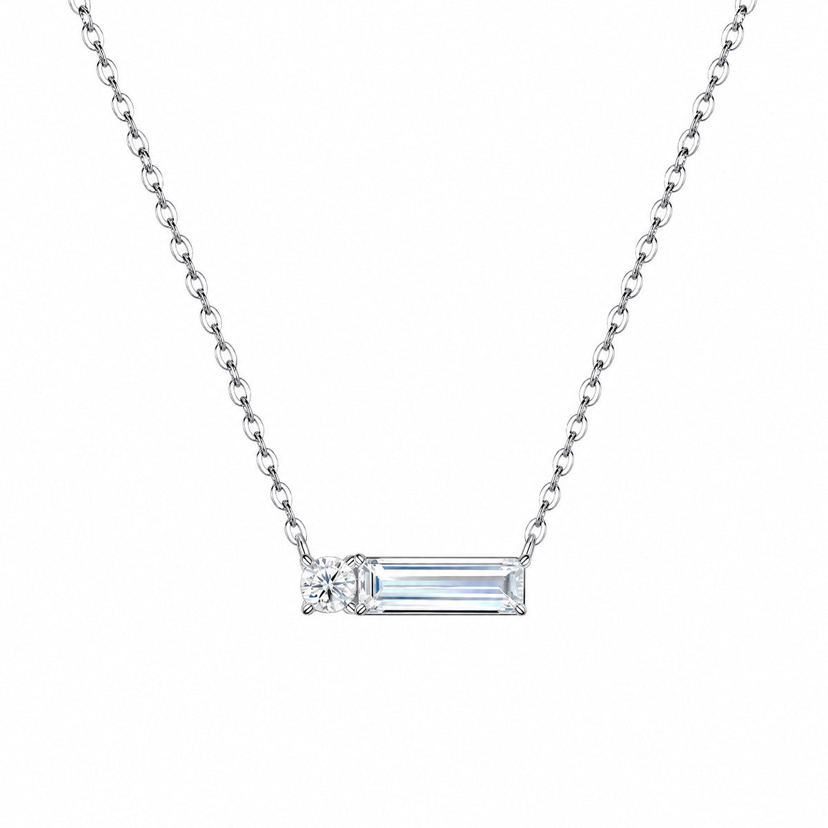 Solitaire Moissanite Pendant Necklace | 925 Sterling Silver — product view