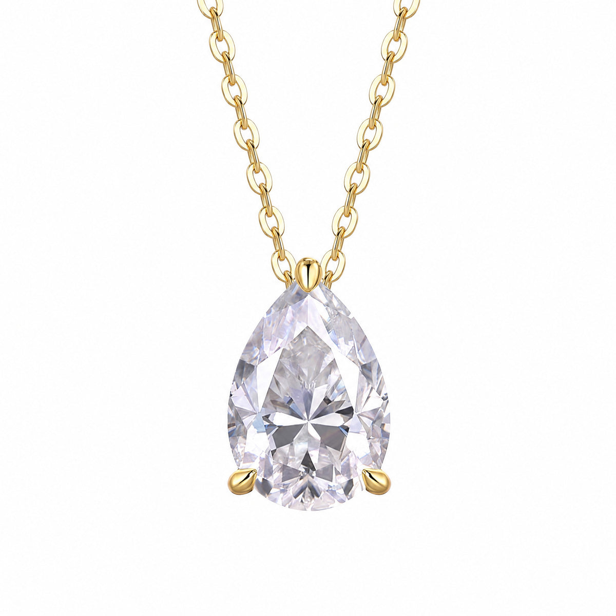 Pear Moissanite Pendant, 18K Gold Plated | 925 Silver — product view