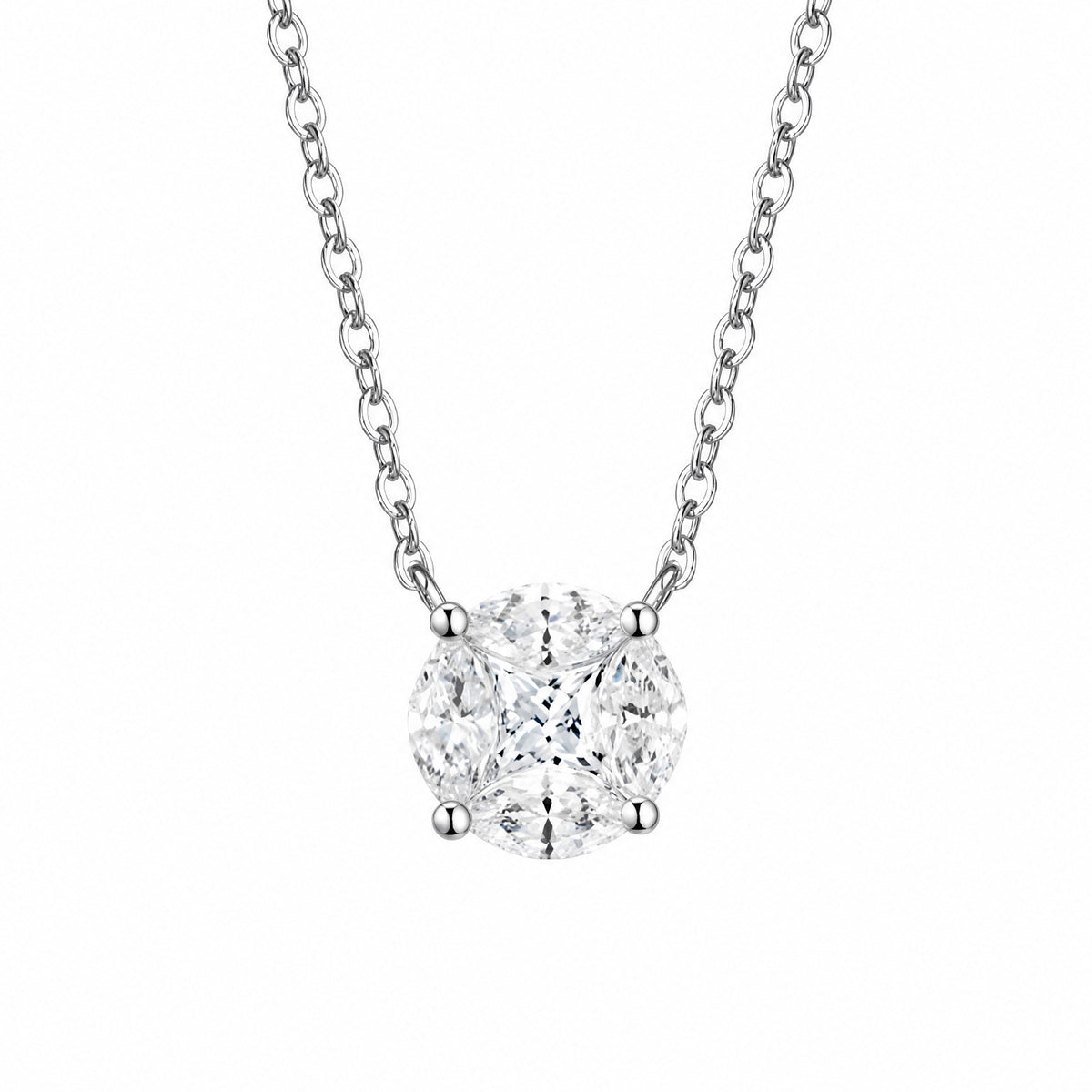 Hearts & Arrows Moissanite Necklace | 925 Silver — product view