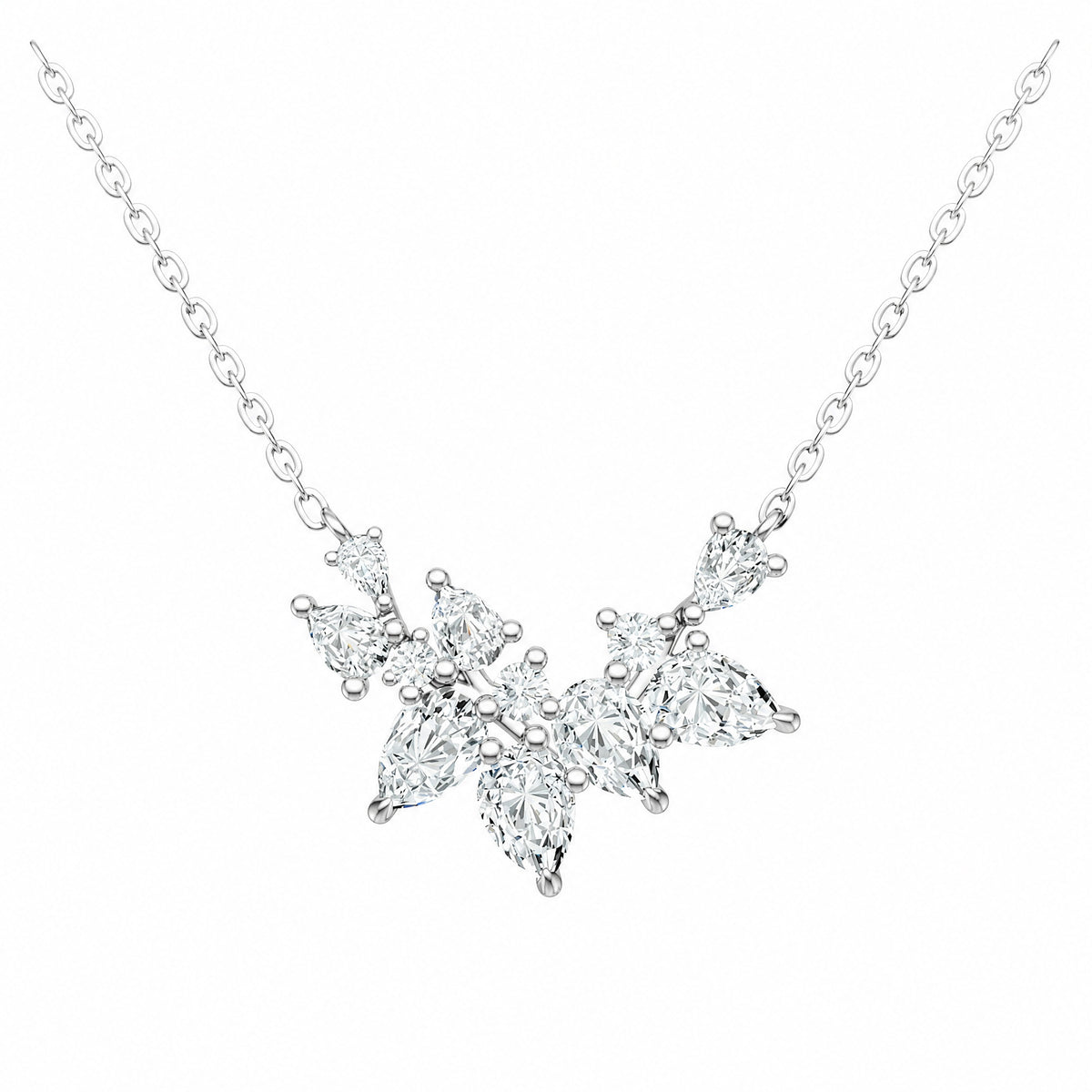 Fancy-Cut Moissanite Pendant Necklace | 925 Silver — product view