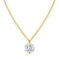 Octagonal Solitaire Moissanite Necklace | 925 Silver, 18K Gold Plated — product view