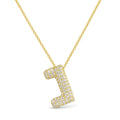Initial J Moissanite Necklace | 925 Silver, Gold Plated — product view