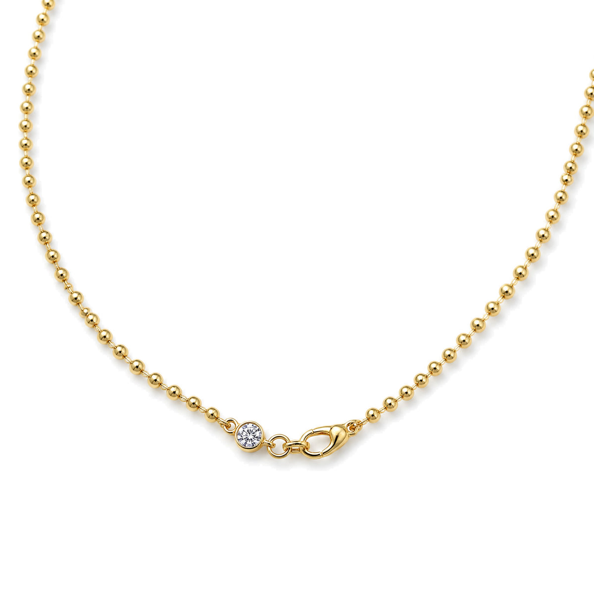 Layered Solitaire Moissanite Necklace, 45cm | 925 Silver — product view