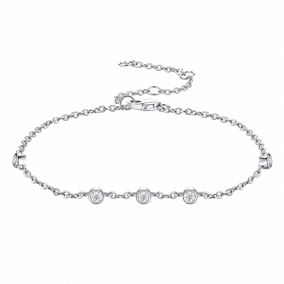 Floral Button Moissanite Bracelet | 925 Sterling Silver — product view
