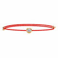 Single-Stone Cord Bracelet, Red Moissanite | 925 Silver — product view