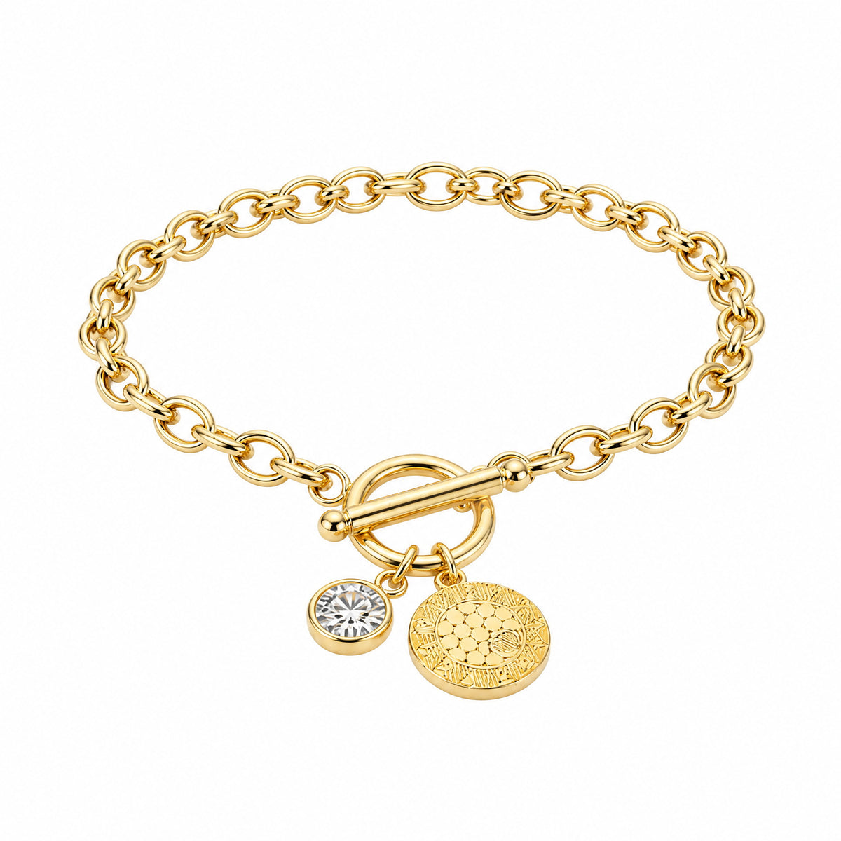 Rope-Textured Bracelet | 925 Silver, 18K Gold Plated — product view