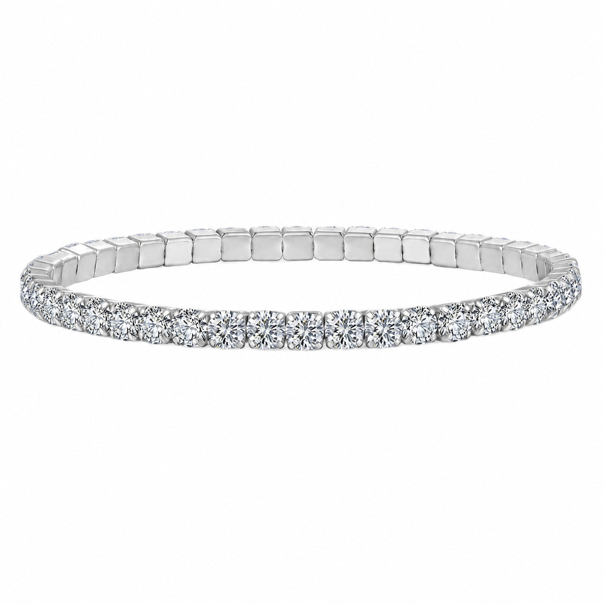 Elastic Tennis Bracelet, Moissanite | 925 Silver — product view