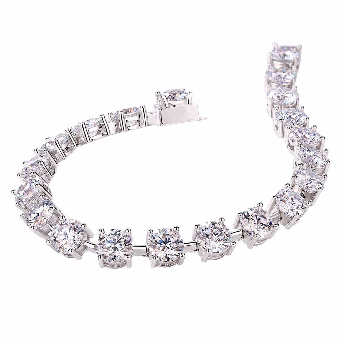 Four-Prong Tennis Bracelet, Moissanite | 925 Silver — product view
