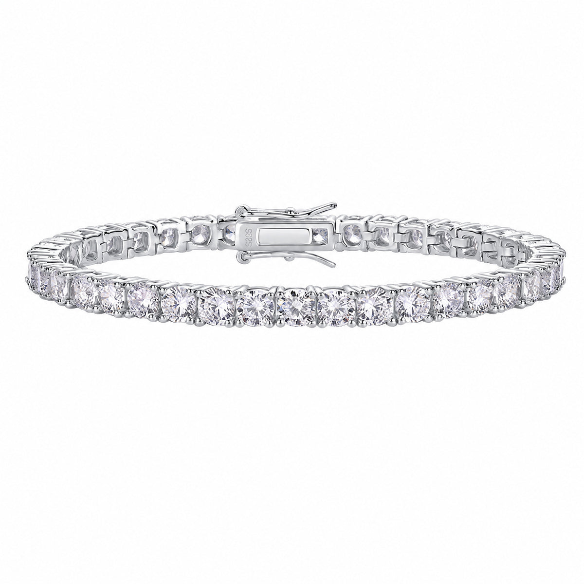 Safety-Clasp Tennis Bracelet | 925 Silver, 4mm — product view