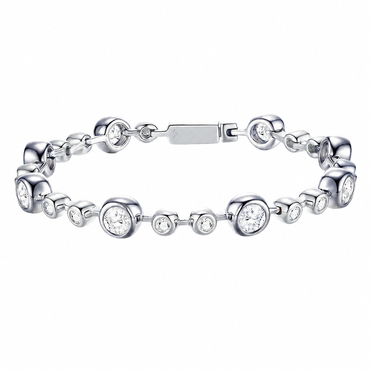 Two-Tone Bubble Bracelet, Moissanite | 925 Silver — product view