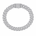 Cuban Link Bracelet, 8mm Moissanite | 925 Silver — product view