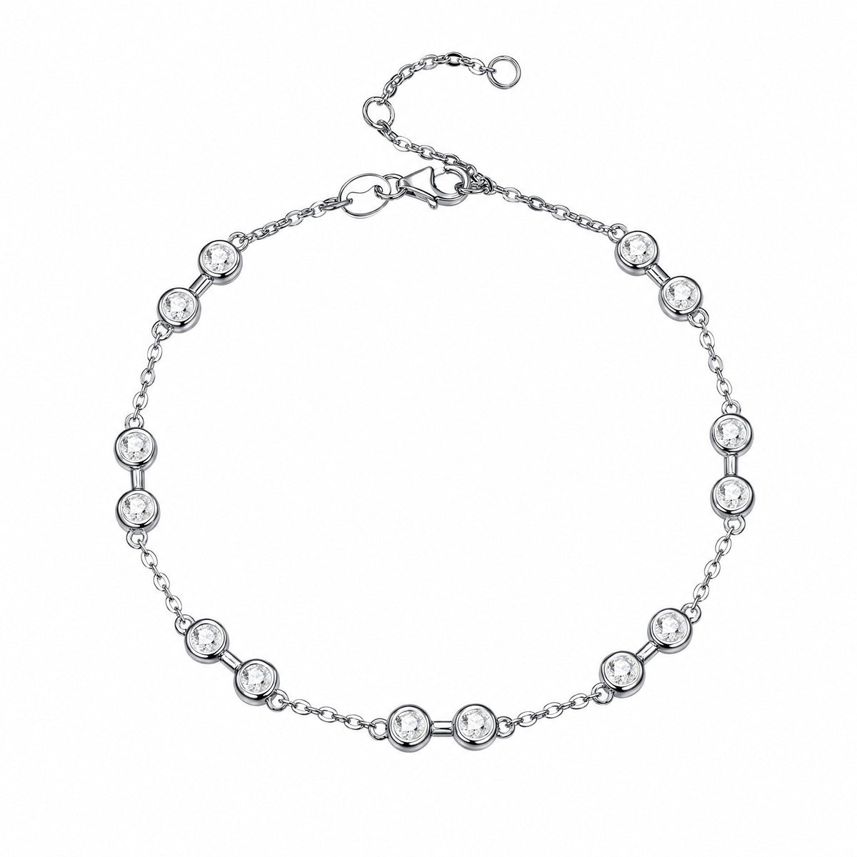 Open Cuff Moissanite Bangle, 50x60mm | 925 Silver — product view