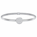 Pave Moissanite Bangle, 50x60mm | 925 Sterling Silver — product view
