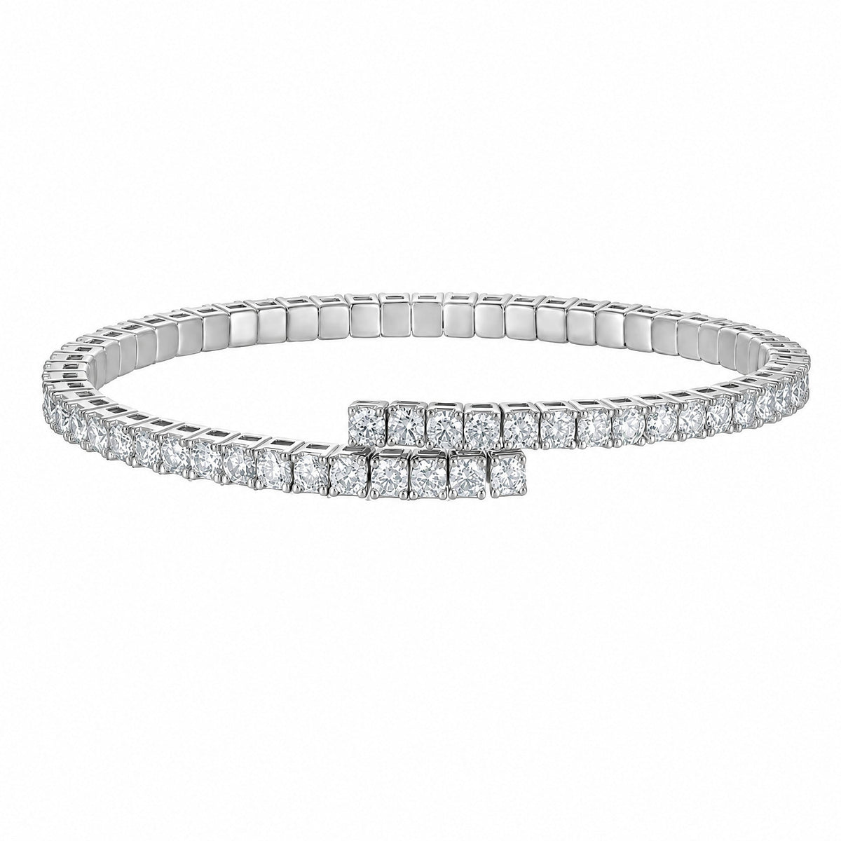 Statement Moissanite Bangle | 925 Sterling Silver — product view