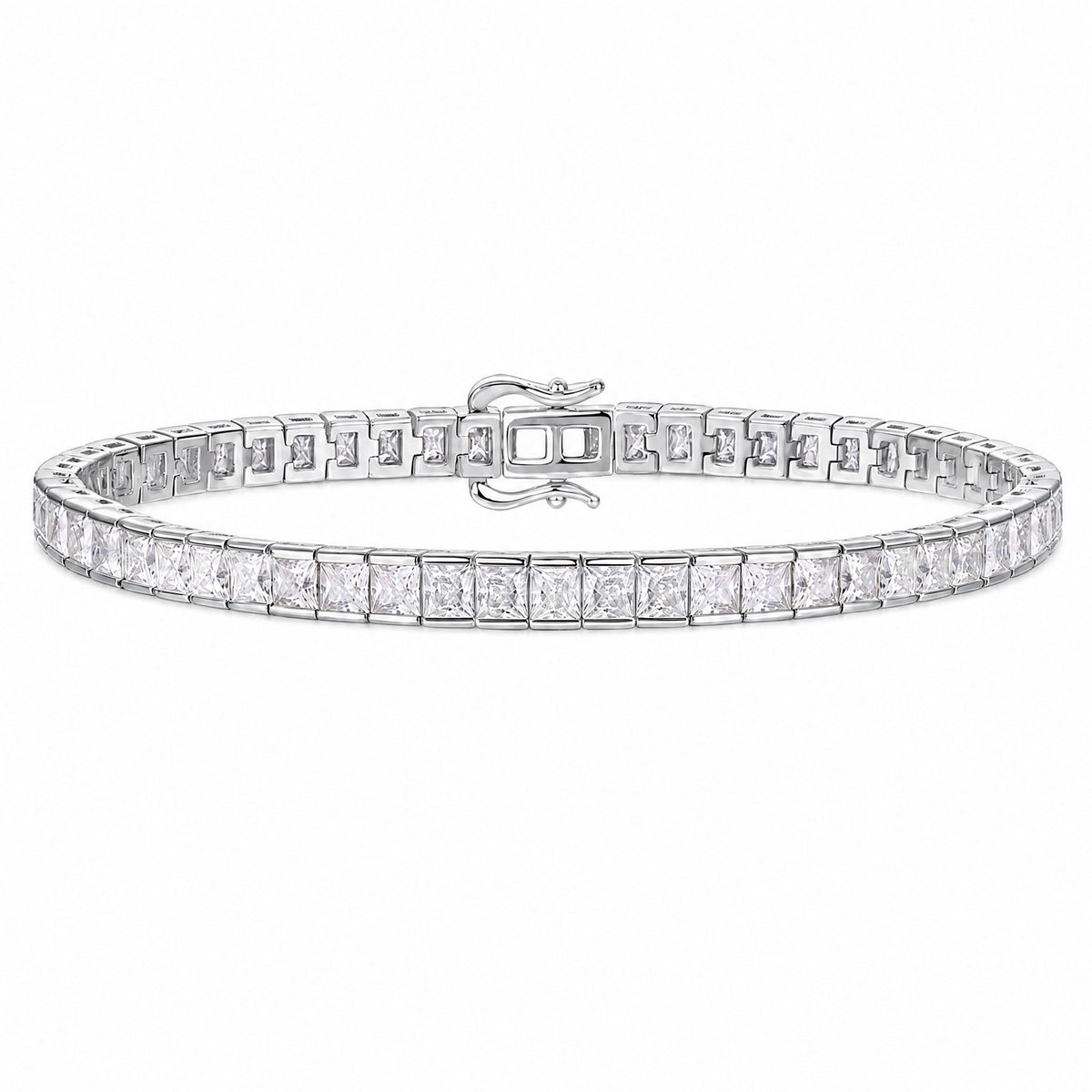 Lobster-Clasp Tennis Bracelet, Moissanite | 925 Silver — product view