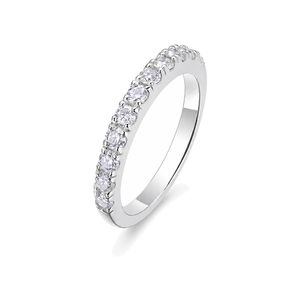 Half-Eternity Stacking Ring, Moissanite | 925 Sterling Silver — product view