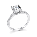 Four-Prong Oval Moissanite Ring, 2ct | 925 Sterling Silver — product view